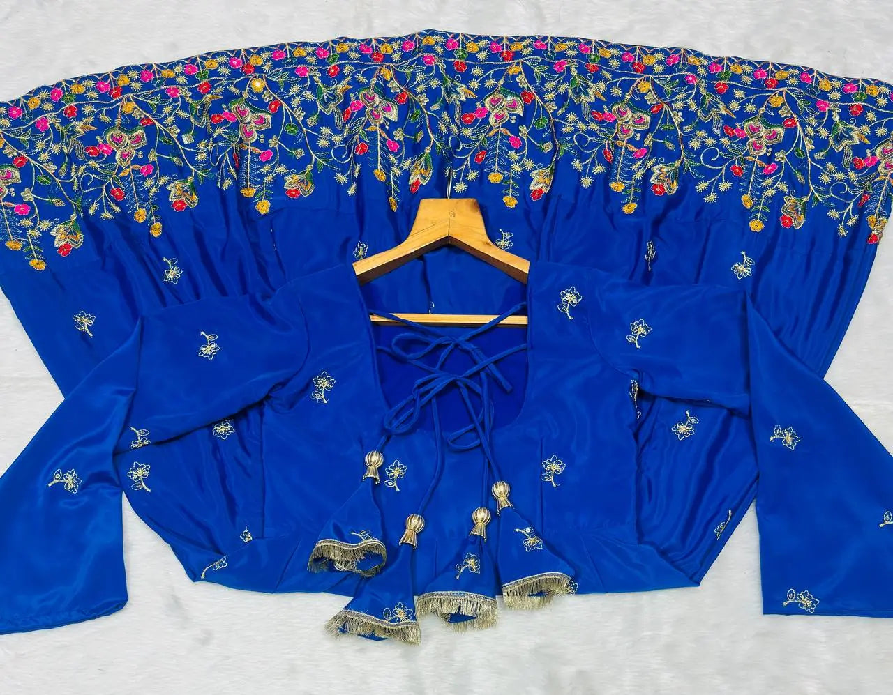 Natural Crepe Silk Embroidered Anarkali Plazzo Set with Thread Sequin Dupatta | Wedding Festive Wear