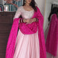 Natural Crepe Silk Embroidered Gown Set for Festive and Party Wear