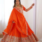 Natural Crepe Silk Embroidered Lehenga Set with Dupatta
