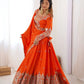 Natural Crepe Silk Embroidered Lehenga Set with Dupatta