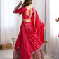 Natural Crepe Silk Embroidered Lehenga Set with Dupatta