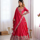 Natural Crepe Silk Embroidered Lehenga Set with Dupatta