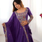Natural Crepe Silk Embroidered Lehenga Set with Dupatta