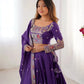 Natural Crepe Silk Embroidered Lehenga Set with Dupatta
