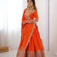 Natural Crepe Silk Embroidered Lehenga Set with Dupatta