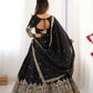 Natural Crepe Silk Embroidered Lehenga Set with Dupatta