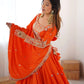Natural Crepe Silk Embroidered Lehenga Set with Dupatta