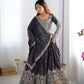 Natural Crepe Silk Embroidered Lehenga Set with Dupatta