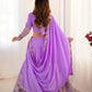 Natural Crepe Silk Embroidered Lehenga Set with Dupatta
