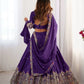 Natural Crepe Silk Embroidered Lehenga Set with Dupatta