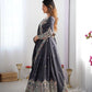 Natural Crepe Silk Embroidered Lehenga Set with Dupatta