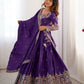 Natural Crepe Silk Embroidered Lehenga Set with Dupatta