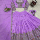 Natural Crepe Silk Embroidered Lehenga Set with Dupatta