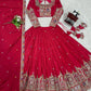 Natural Crepe Silk Embroidered Lehenga Set with Dupatta