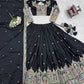 Natural Crepe Silk Embroidered Lehenga Set with Dupatta