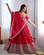 Natural Crepe Silk Embroidered Lehenga Set with Dupatta