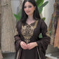 Natural Crepe Silk Zari Embroidery Sharara Set