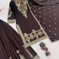 Natural Crepe Silk Zari Embroidery Sharara Set