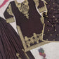 Natural Crepe Silk Zari Embroidery Sharara Set