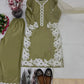 Natural Silk Embroidered Palazzo Suit for Festive and Wedding Occasions
