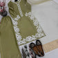 Natural Silk Embroidered Palazzo Suit for Festive and Wedding Occasions