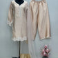 Natural Silk Embroidered Palazzo Suit for Festive and Wedding Occasions