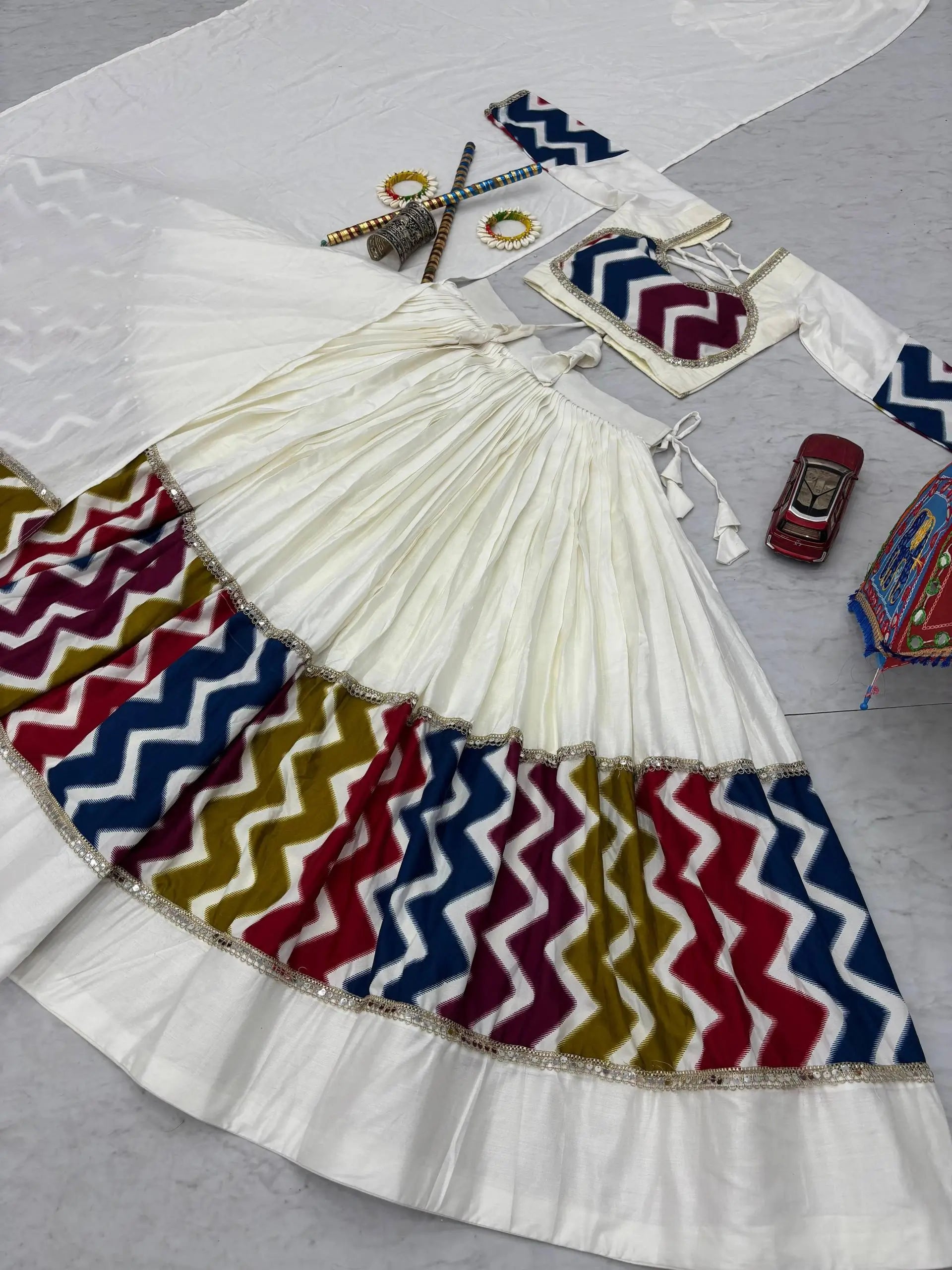 Navratri Special Multicolor Cotton Lehenga Choli Set