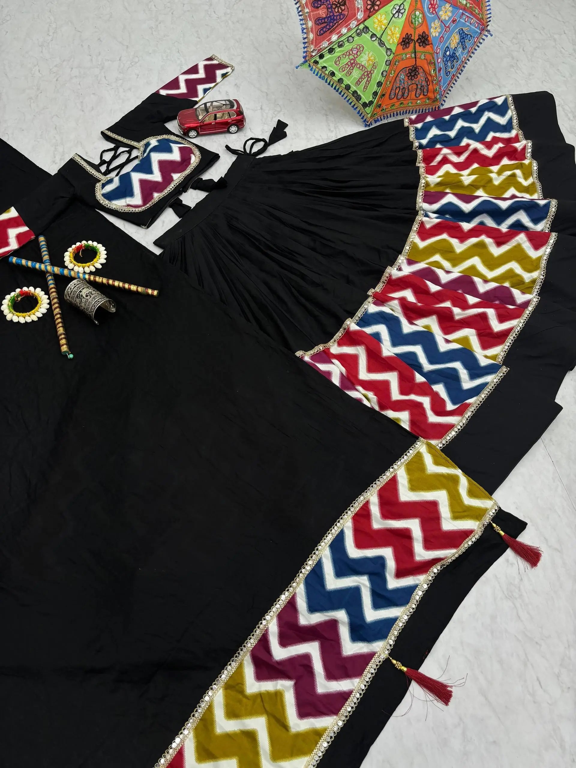 Navratri Special Multicolor Cotton Lehenga Choli Set