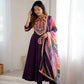 Navratri Special Premium Designer Khadi Cotton Gown Set with Dupatta