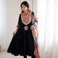 Navratri Special Premium Designer Khadi Cotton Gown Set with Dupatta