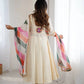 Navratri Special Premium Designer Khadi Cotton Gown Set with Dupatta