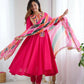 Navratri Special Premium Designer Khadi Cotton Gown Set with Dupatta