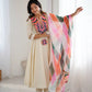 Navratri Special Premium Designer Khadi Cotton Gown Set with Dupatta