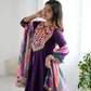 Navratri Special Premium Designer Khadi Cotton Gown Set with Dupatta