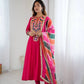 Navratri Special Premium Designer Khadi Cotton Gown Set with Dupatta