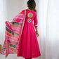 Navratri Special Premium Designer Khadi Cotton Gown Set with Dupatta