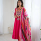 Navratri Special Premium Designer Khadi Cotton Gown Set with Dupatta