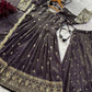 Navy Blue Cosmo Embroidered Anarkali Set with Dupatta and Lehenga