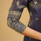 Navy Blue Cosmo Embroidered Anarkali Set with Dupatta and Lehenga