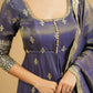 Navy Blue Cosmo Embroidered Anarkali Set with Dupatta and Lehenga