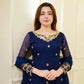 Navy Blue Georgette Kurta with Plazo and Dupatta
