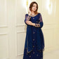 Navy Blue Georgette Kurta with Plazo and Dupatta