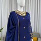 Navy Blue Georgette Kurta with Plazo and Dupatta