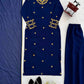 Navy Blue Georgette Kurta with Plazo and Dupatta