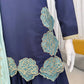Navy Blue Natural Crepe Farshi Salwar Set with Thread Sequence Work and Chinon Silk Dupatta