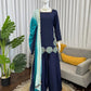 Navy Blue Natural Crepe Farshi Salwar Set with Thread Sequence Work and Chinon Silk Dupatta