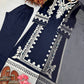 Navy Embroidered Kaftan Suit