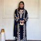 Navy Embroidered Kaftan Suit
