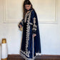 Navy Embroidered Kaftan Suit