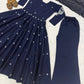 Navy Floral Anarkali Palazzo Set